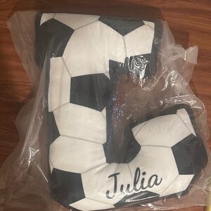 Soccer Ball Letter J Pillow